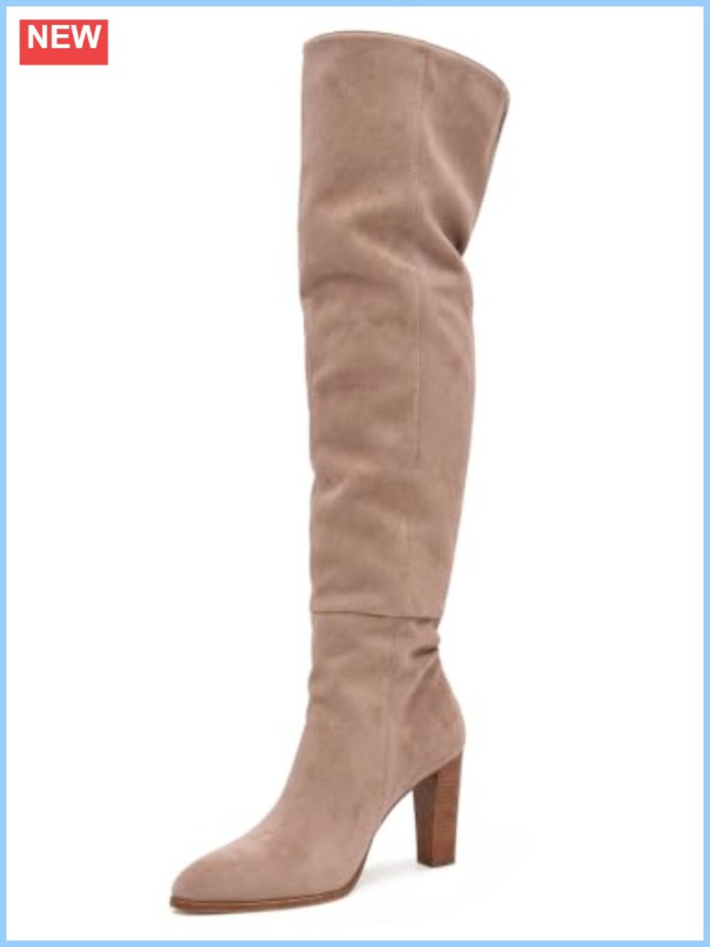 Women's Over the Knee High Boots Thigh High Chunky Heel Zip Faux Suede Block